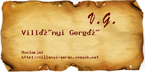 Villányi Gergő névjegykártya